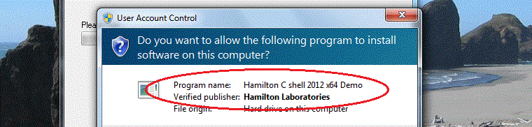 Hamilton C shell demo screen 1